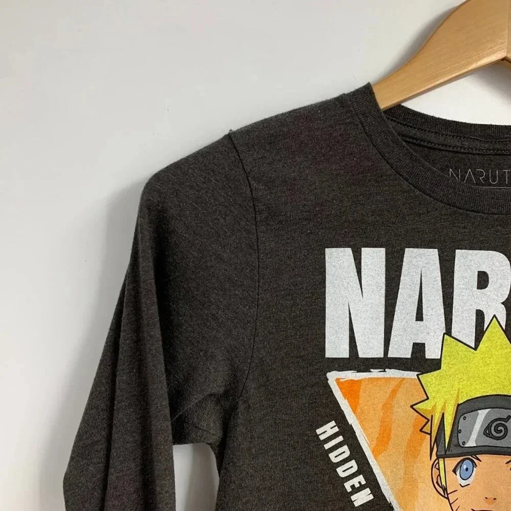 Naruto Boys Hidden Leafe Village Graphic Crew Neck Long Sleeve Shirt SIze‎ L